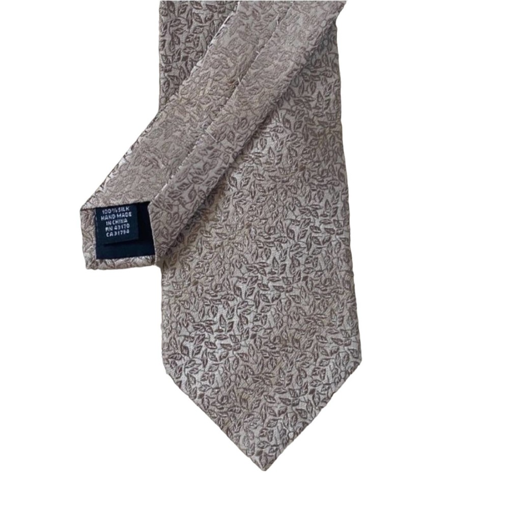 Alfani Tan Leaf Pattern Tie